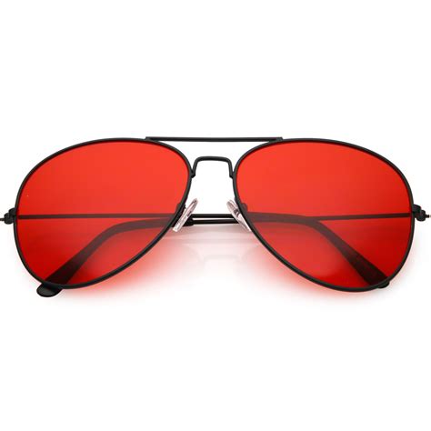 red lens aviator sunglasses